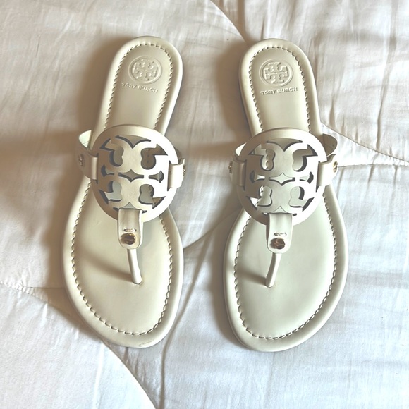 Tory Burch Shoes - Tory Burch authentic off white leather miller sandals 7.5
